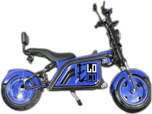 3000w E-LOCO 1st Generation SENSATION SCOOTER MOTORCYCLE SPEED & LUXURY BLUEBERRY